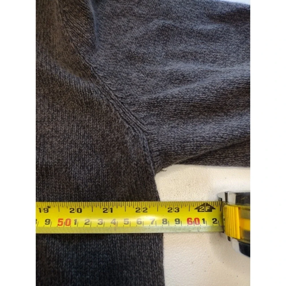 Eddie Bauer Mens XL Quarter Zip Sweater Charcoal Grey Mock Neck Knit Pullover